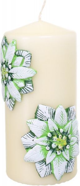 Свічка Циліндр декоративна Різдвяник біла 70х150 Pako-If