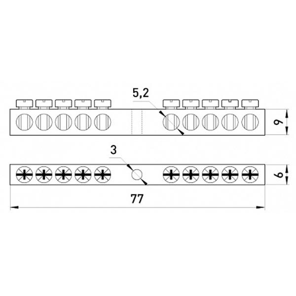 Шина нулевая  E.next (e.bsc.stand.20.10) 10 отв. 20 А s055004