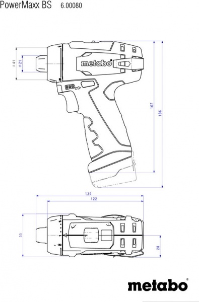 Шуруповерт аккумуляторный Metabo PowerMaxx BS Basic 600984000