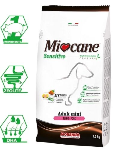 Корм сухой Morando MioCane Mini Sensitive (монопротеиновый) для собак мелких пород, свинина 1,5 кг