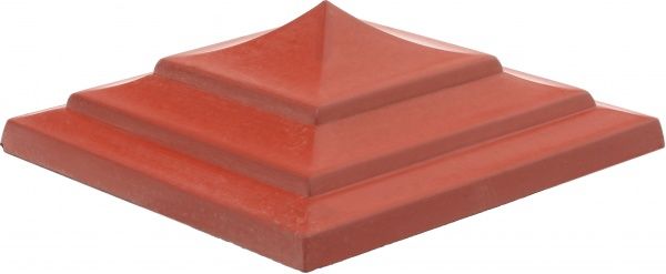 Крышка на столб Пагода 400x400x140 мм красный Вилес 