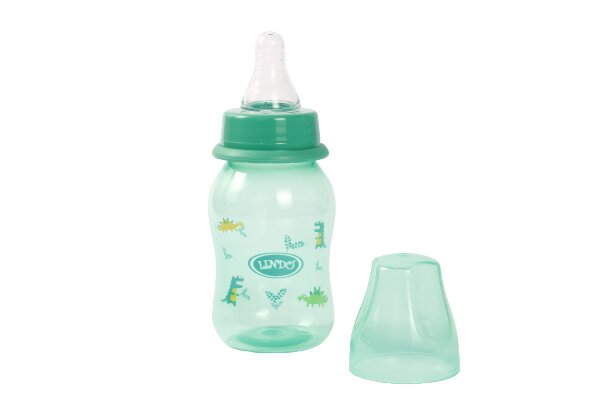 Пляшка Lindo вигнута з силіконовою соскою 125 мл LI 132