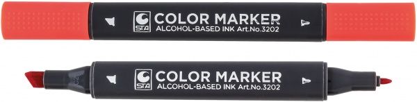 Маркер художественный STA 3202 двусторонний 0.7 / 1-7 мм STA3202-14 киноварь 