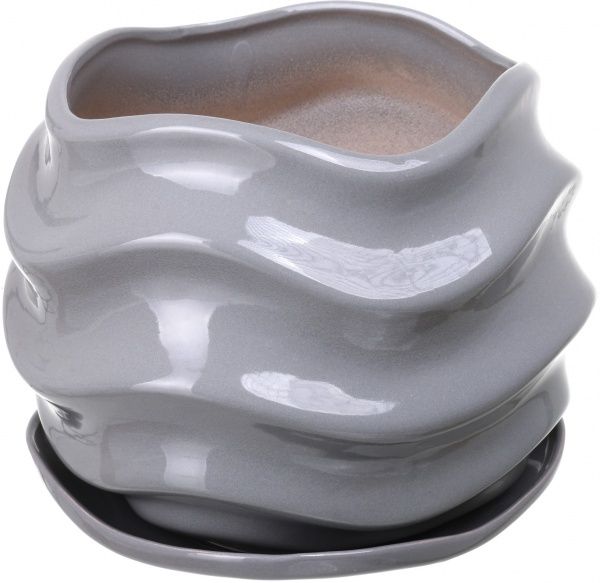 Горщик для квітів Eterna 19х16 см PT 201-16 круглий сіра платина 