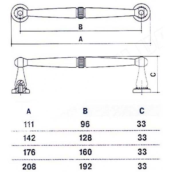 Меблева ручка 192 мм антична бронза MVM D-1015-192 SMAB