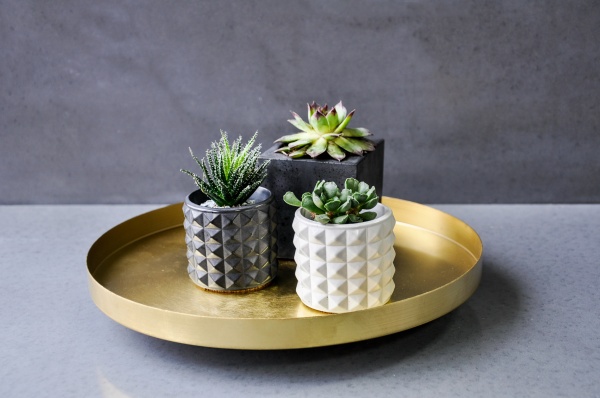 Кашпо декоративне Рiramid cup сірий бетон