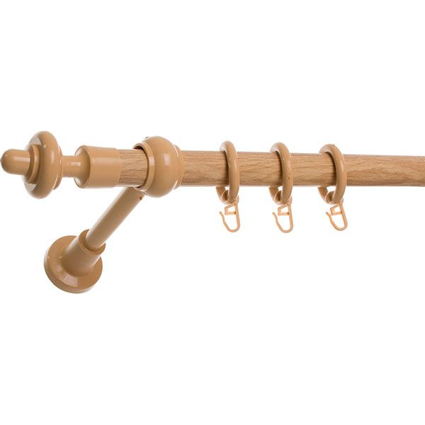 Карниз ОМиС одинарный укомплектованный d28 мм 240 см дуб светлый 