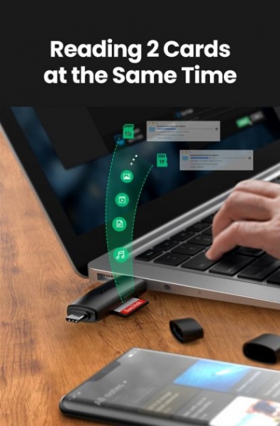 Кардрідер UGREEN CM304 Multifunction Card Reader Black 80191