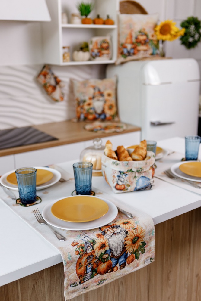 Дорожка (раннер) Тыквенные гномы 35x100 см бежевый Прованс