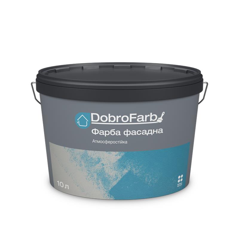 Краска фасадная акриловая DobroFarb атмосферостойкая мат белая 7кг