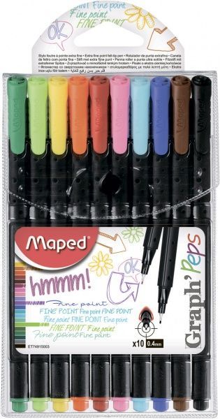 Набор ручек капиллярных Maped Graph Peps 0,4 мм 10 цветов 
