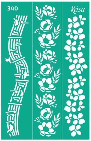 Трафарет многоразовый самоклеящий Бордюрный №340 серия Emotion & Romance 130х200 мм GPT50045997 1 шт. Rosa Talent