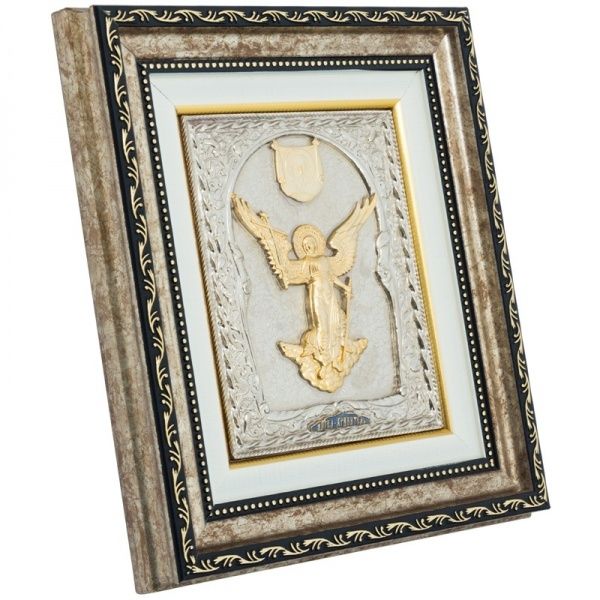 Сувенир Ангел Хранитель 18x16 см серебристый с золотистым 