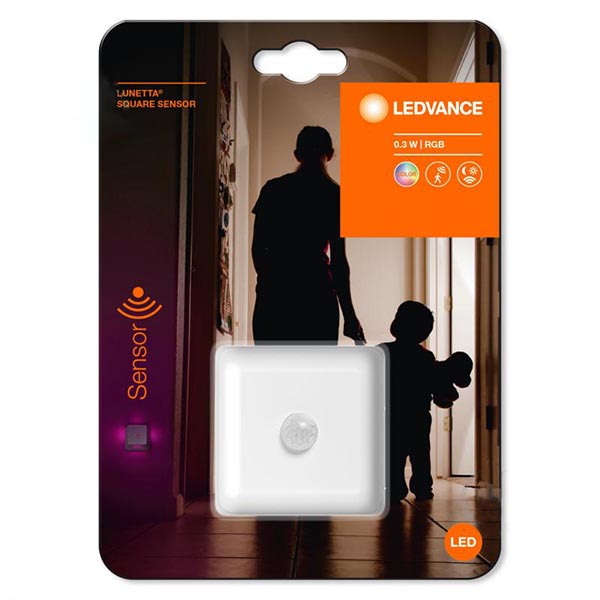 Нічник-розетка Ledvance Lunetta Square Sensor RGB+ 0,3 Вт білий 