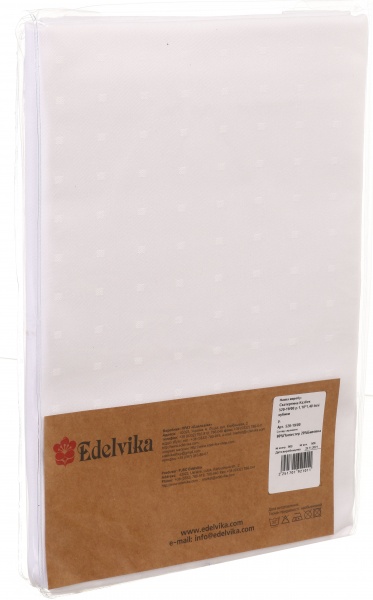 Скатертина Казбек 520-19/00 кубики 140x110 см білий Едельвіка 