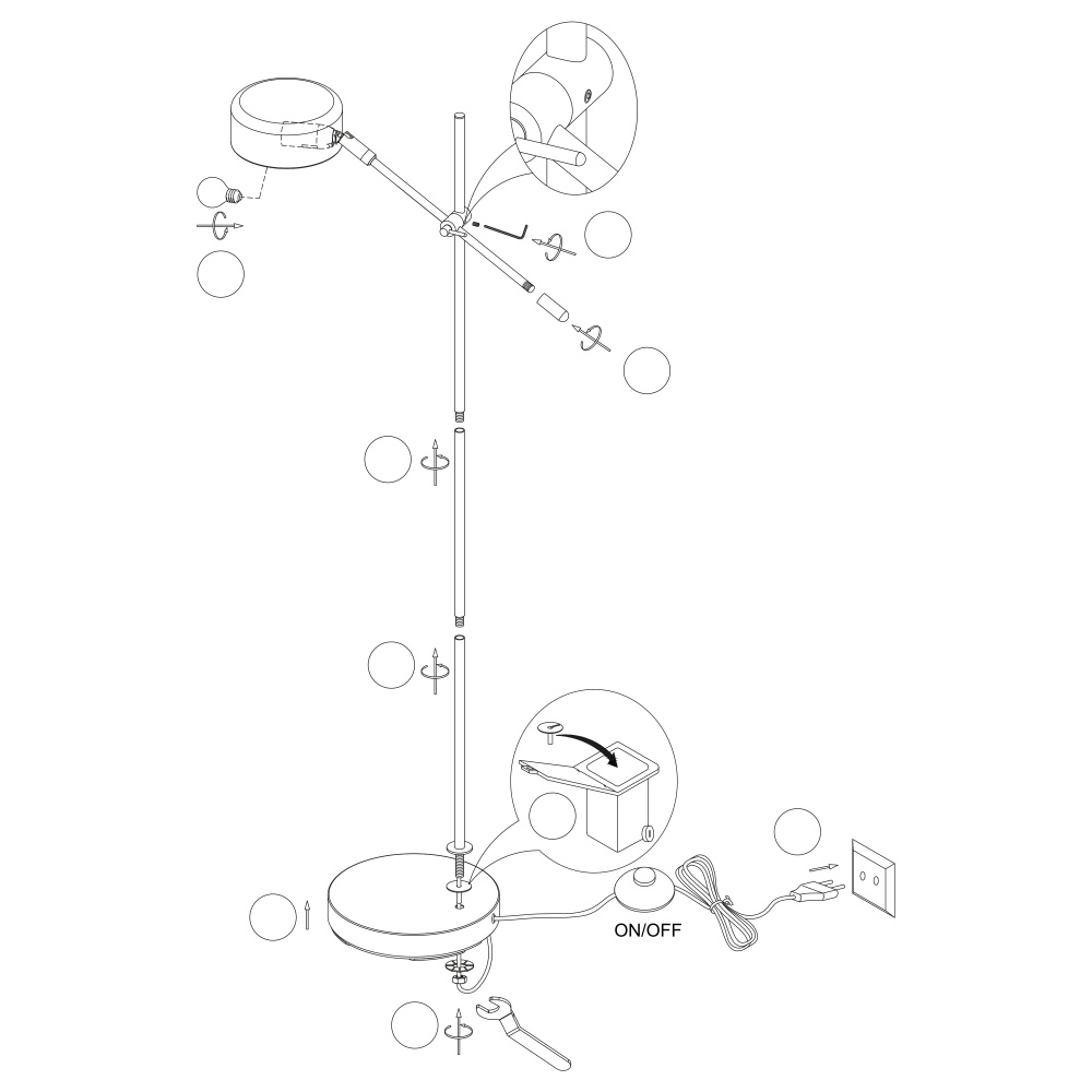 Торшер Miorro Luce металл 40 Вт E14 черный 51-310-002