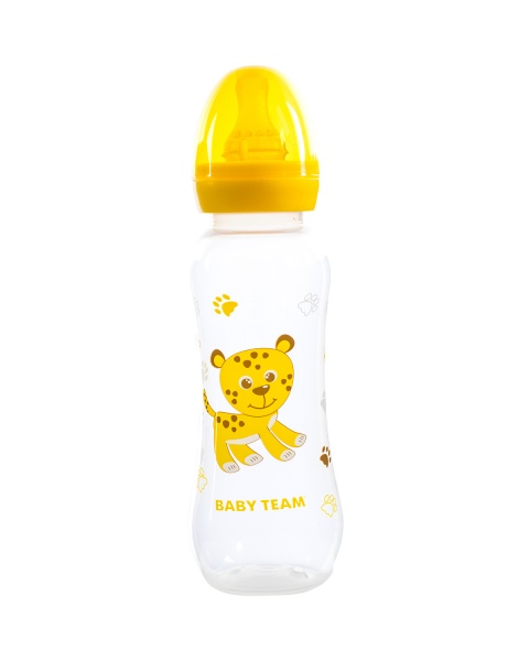 Пляшечка Baby Team з латексною соскою в асортименті 250 мл