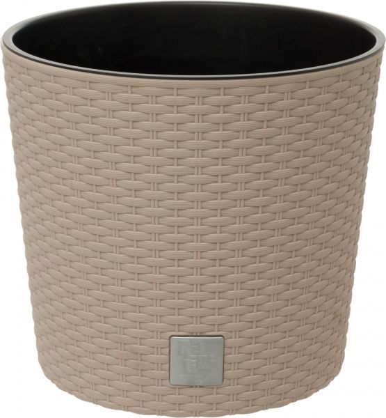 Горщик пластиковий Prosperplast Rato round 2 в 1 круглий 3,4л мокко (79566-7529) 