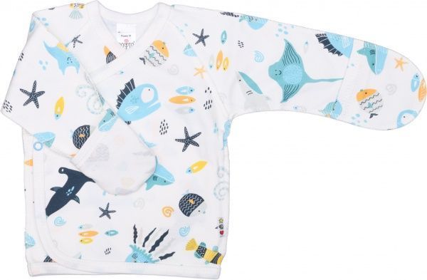 Распашонка детская ТМ Софія Atlantic р.56 белый с голубым 217156 