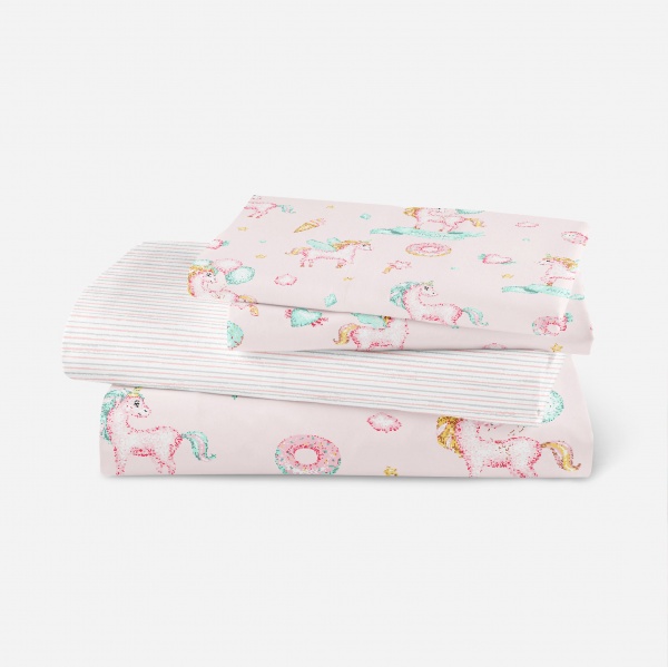 Комплект постільної білизни Luna Kids Unicorn sweet рожевий із принтом