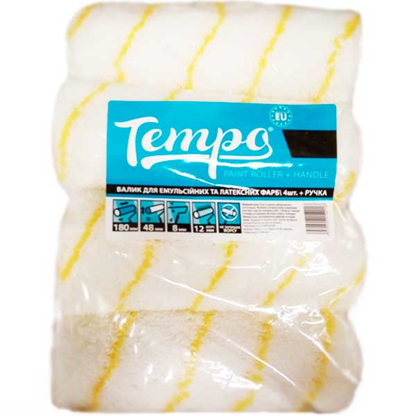 Ручка для валика Tempo Euro с запасками 48x250 мм 4 шт. E0188-154825