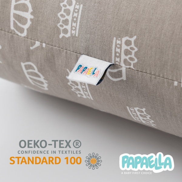 Бортик-валик захисний мультифункціональний Корона 2 шт. Papaella м'ятний/сірий 