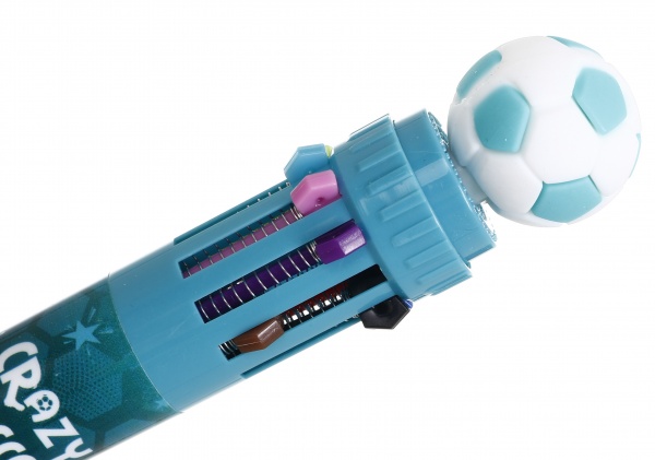 Ручка шариковая на 10 цветов мяч бирюзовый 