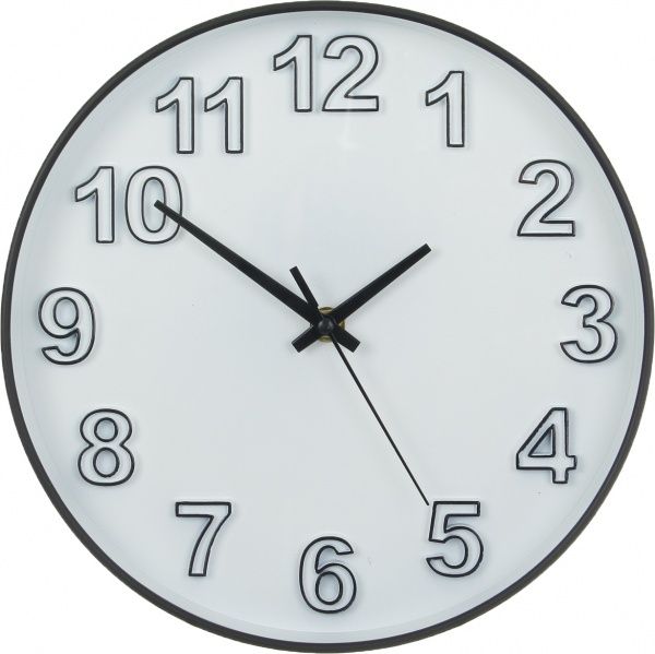 Часы настенные Элемент 25,4 см черный контур