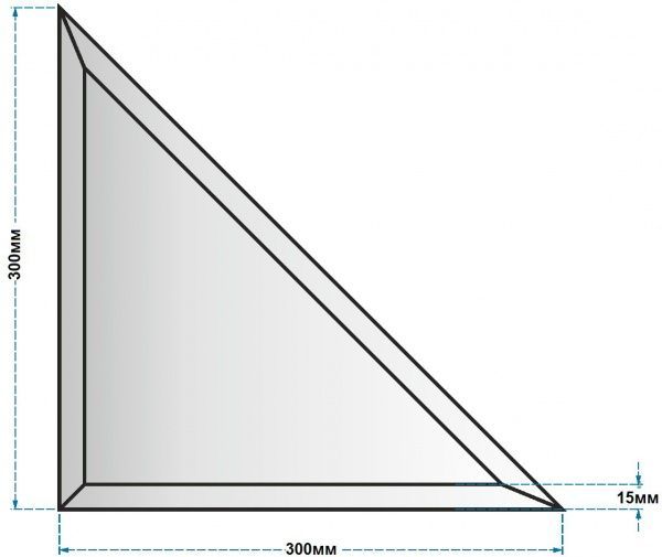 Плитка дзеркальна UMT ПТС 300*300 (трикутник-срібло-фацет 