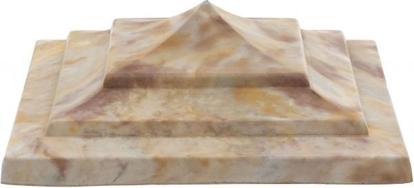 Крышка на столб Пагода с покрытием 400x400x140 мм янтарный камень Вилес 