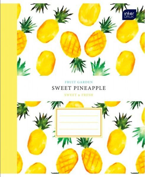 Зошит шкільний 12 аркушів у клітинку Fruit garden в асортименті InterDRUK