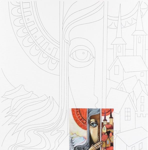 Холст на картоне с контуром «О едином и мимолетном», А. Навроцкая Rosa Talent 