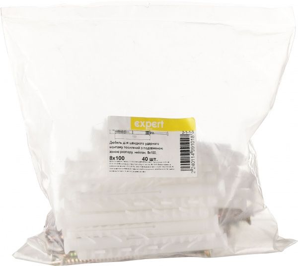 Дюбель ударный потай с удлиненной зоной распора 8x100 мм 40 шт. Expert Fix