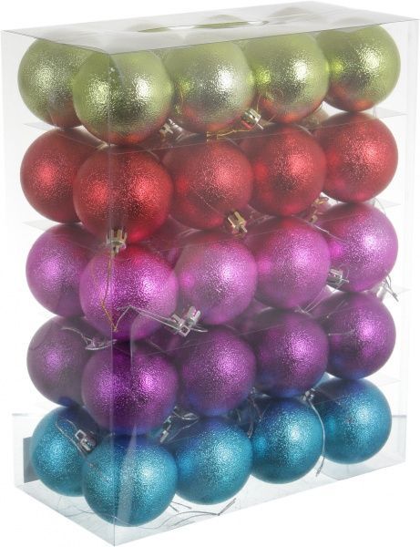Набор елочных шаров пластиковых Тональность мульти d60 мм 40 шт./уп. 