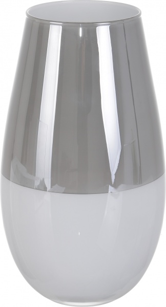 Ваза стеклянная Wrzesniak Glassworks Fin Bee 17-7229A 28 см Бело-серый 