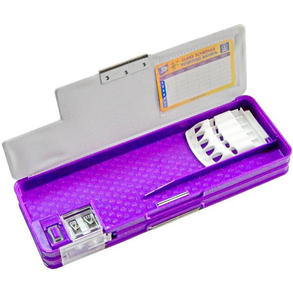 Пенал шкільний зі стругачкою Cat in Flowers 7013 CF85952 Cool For School фіолетовий