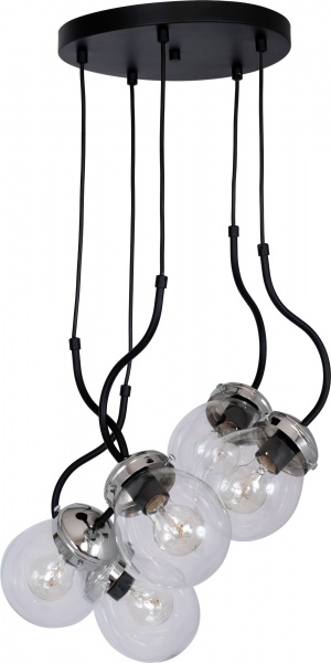Люстра підвісна Luminex Natan 7892 5x60 Вт E27 хром/чорний 