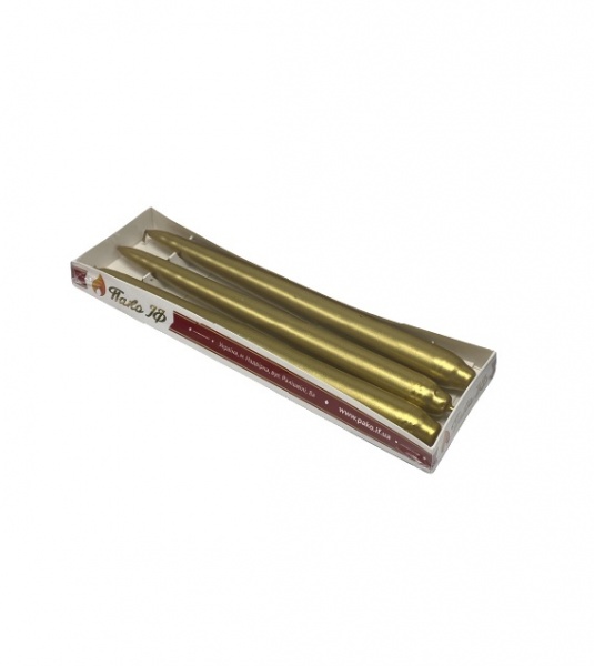 Свеча конусная новогодняя золотой 22x240 3 шт. Pako-If