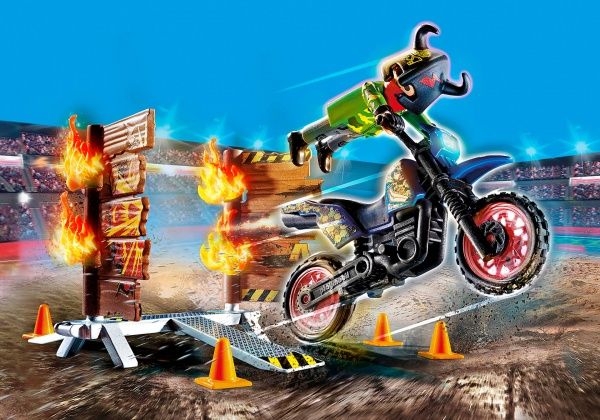 Конструктор Playmobil Stunt Show Мотокрос із вогняною стіною 70553
