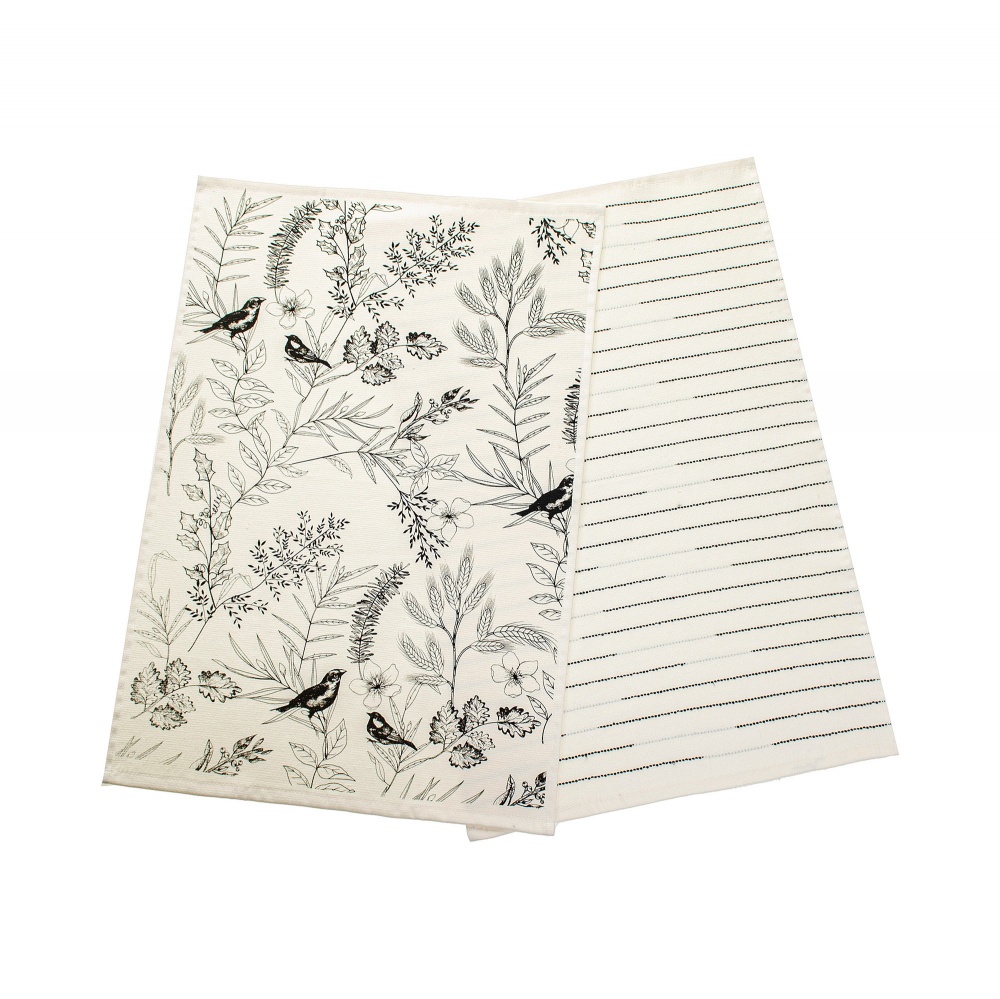 Набір рушників кухонних Пташки 2 шт. 40x60 см Homeline бежевий