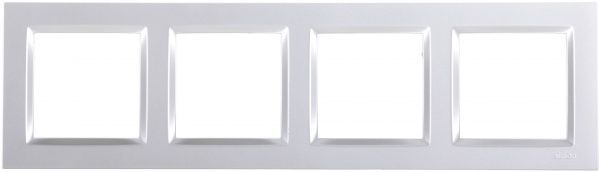 Рамка чотиримісна Simon 10 універсальна срібний CR4/43