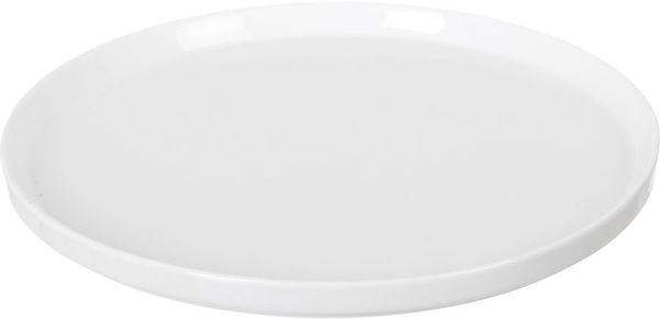 Блюдо з пластиковою кришкою 23 см, порцеляна, біле 