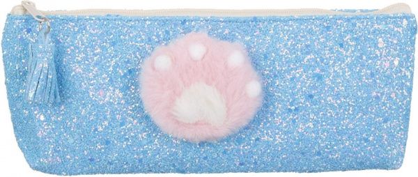 Пенал школьный Лапка котенка синий