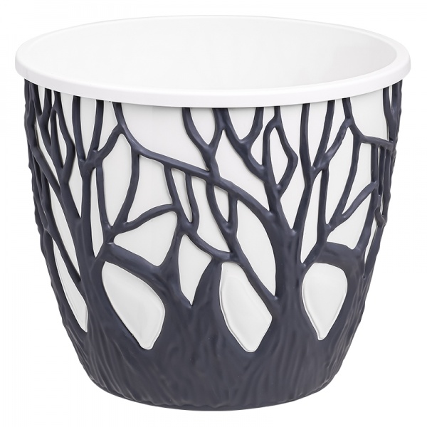Кашпо Форест круглый 3,5 л белый/антрацит (КШ-9206) 