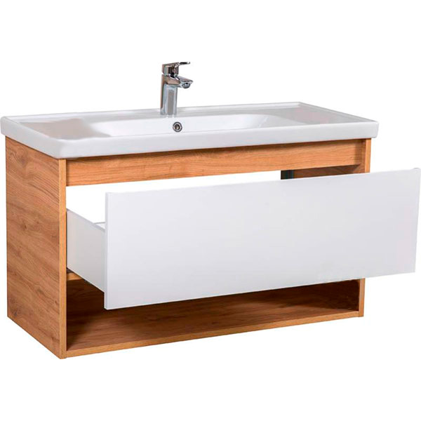 Тумба подвесная ScandiSPA Edda севилья с умывальником Frame 100 см