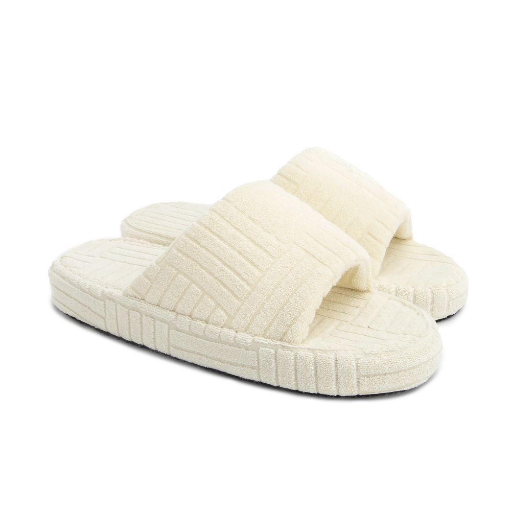 Тапки домашние Twins HS махровые на платформе 12684 р.40 молочный