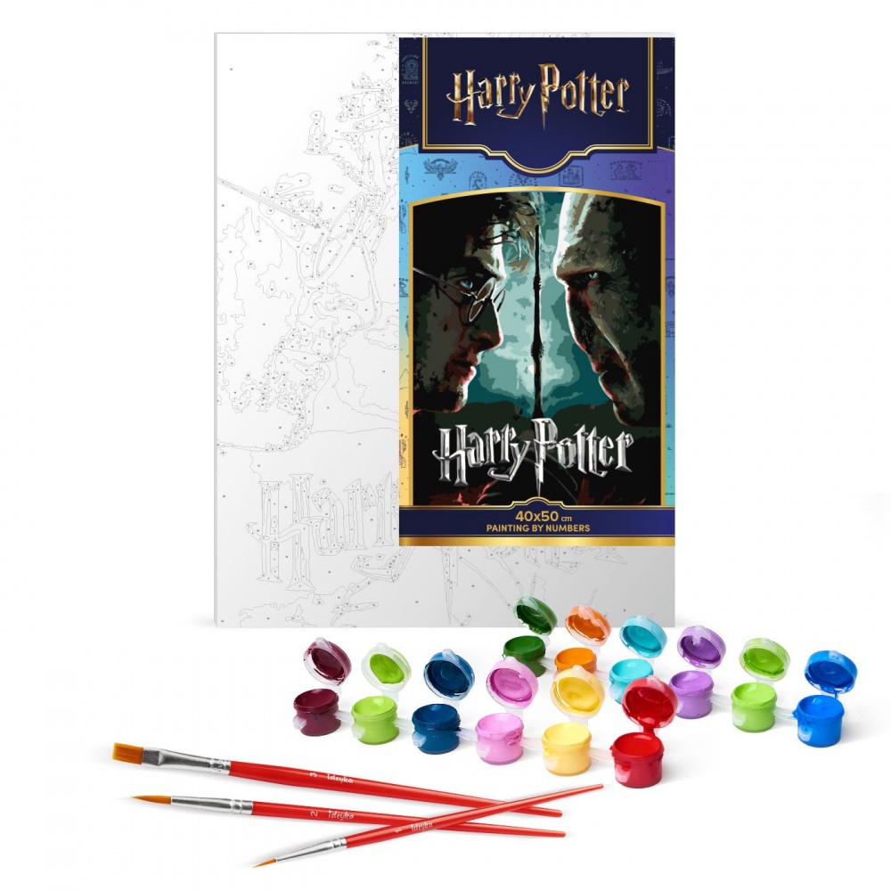 Картина по номерам Harry Potter: Гарри и Волдеморт с красками металлик extra ©Warner Bros. 40х50 см Ideyka