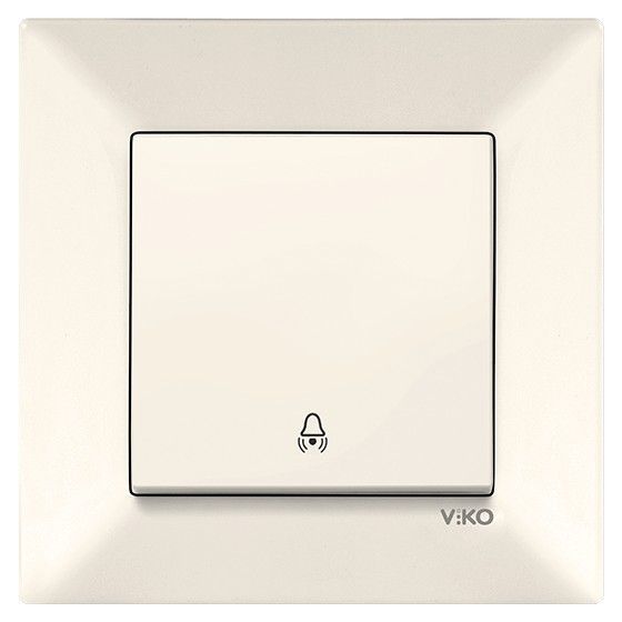 Кнопка звонка реверсивный одноклавишный Viko Meridian без подсветки бежевый 90970206-WH