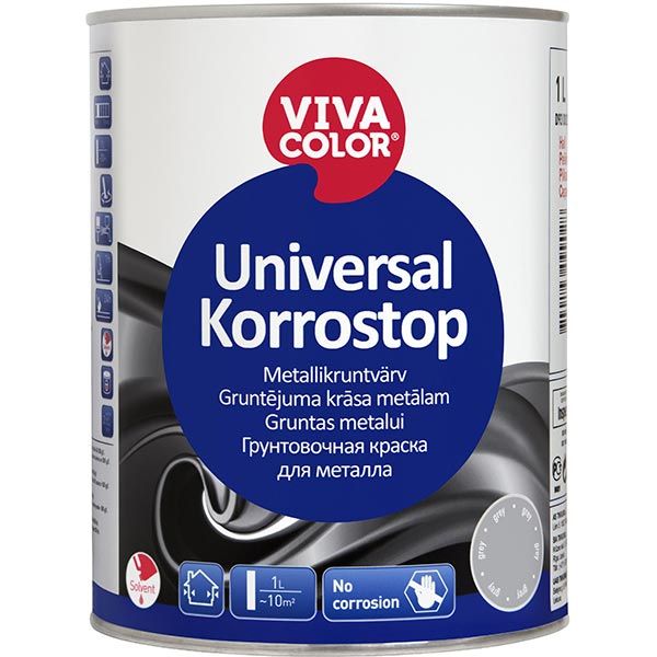 Краска-грунт Vivacolor Universal Korrostop серая 3 л
