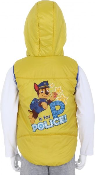 Жилет детский унисекс Соня с капюшоном р.122 желтый с синим Н0140 